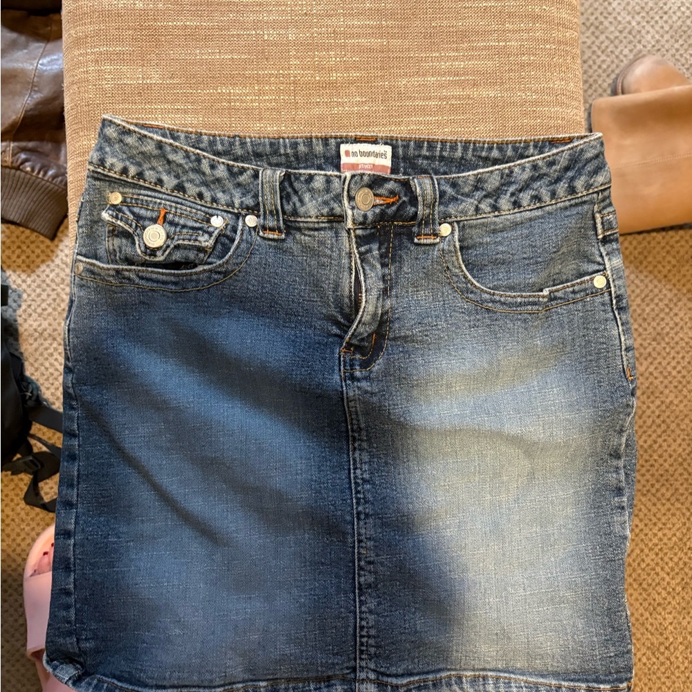 No Boundaries Blue Denim Skirt